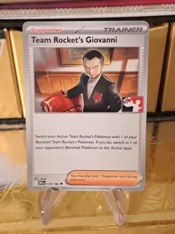 Team Rocket's Giovanni Pokemon Prize Pack Series 8 Promo Pokemon Card NM/LP - Image 1