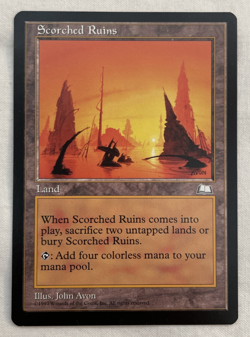 1x Scorched Ruins Weatherlight MTG Magic the Gathering NM - Image 1