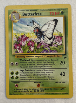 1x Butterfree 34/130 Base Set 2 Pokemon Card LP - Image 1