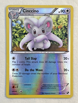 1x Cinccino 89/114 Black & White Reverse Holo Rare Pokemon Card LP - Image 1