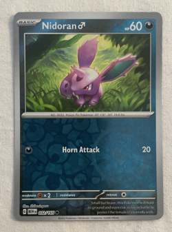 1x Nidoran 32/165 TCG S&V 151 Reverse Holo Pokemon Card LP - Image 1