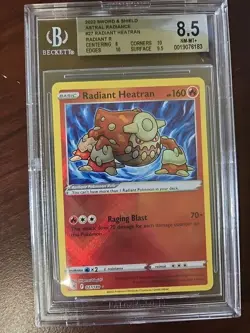 2022 Pokemon Radiant 🔥 Heatran 🔥 Astral Radiance Holo Card 027/189 BGS 8.5 NM+ - Image 1