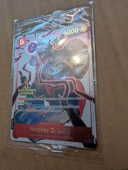 One Piece TCG Monkey.D.Luffy (FRENCH) 3rd Anniversary WINNER ST01-012 Promo - Image 3