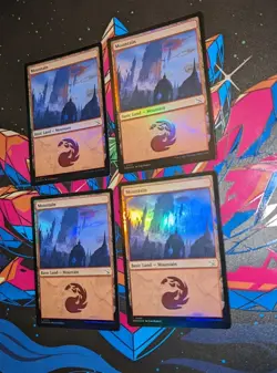 MTG 4 x *FOIL * March of the Machines MOUNTAIN #280 NM - Image 1