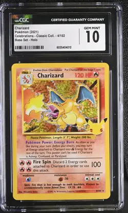Charizard 4/102 Celebrations Holo Pokemon CGC 10 Gem Mint *012 - Image 1