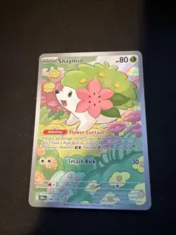 Pokemon TCG Shaymin Holo Card Illustration Rare, 185/182, Destined Rivals Series - Image 1