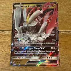 White Kyurem GX 48/70 Dragon Majesty Ultra Rare Pokemon TCG Half Art - Image 1