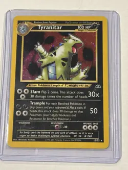 Tyranitar - 12/75 - Pokemon Neo Discovery Unlimited Holo Rare Card - LP - Image 1