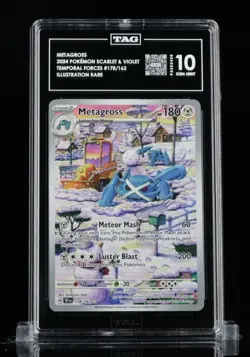 Pokemon Metagross 178/162 SV05 Temporal Forces Illustration Rare Holo TAG 10 #02 - Image 1