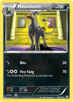 Houndoom 75/124 Dragons Exalted Pokemon Card LP - Image 1