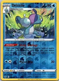 Pokemon Sword & Shield Base Drizzile Reverse Holo 056/202 - Image 1