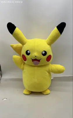 4 Pokemon Plushies Pikachu Electric Charge Holiday Squirtle + 2 Poke Balls - Image 2