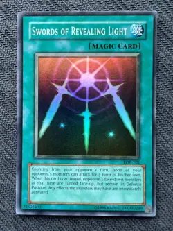 Yugioh Swords of Revealing Light Unlimited Edition Super Rare LOB-101 LP - Image 1