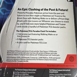 Pokemon Cards Paradox Destinies Tin Walking Wake EX W/ 5 Booster Packs Sealed - Image 3