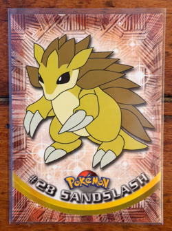 1999 Topps Pokemon Sandslash #28 TV Animation Edition 1st Print Blue Logo - Image 1