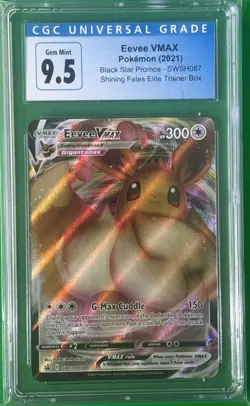 2021 POKEMON SHINING FATES BLACK STAR PROMOS #087 EEVEE VMAX CGC 10 GEM MINT 9.5 - Image 1