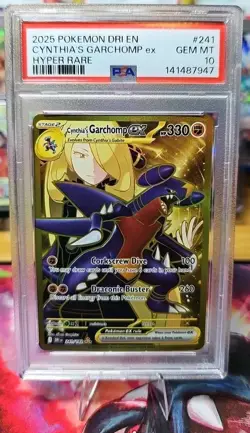 Pokemon Cynthia's Garchomp ex English Destined Rival 241 HyperRare Gold PSA 10 - Image 1