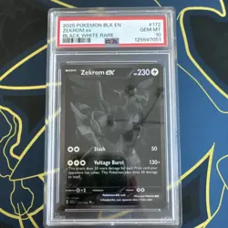Pokemon TCG Zekrom ex Black White Rare Holo Sv: Black Bolt PSA 10 172/086 - Image 1