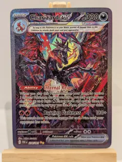 Custom Fan Art Charizard EX Tera High Quality Custom Card Foil Finish Dark Black - Image 1