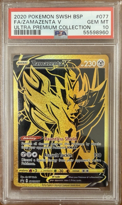 2020 Pokemon SWSH Black Star Promo #077 FA/Zamazenta V - PSA 10 - Image 1