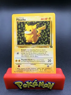 NM-LP 1999 WOTC Pokemon Pikachu Black Star Promo Card #1 Ivy Pikachu Non Holo - Image 1