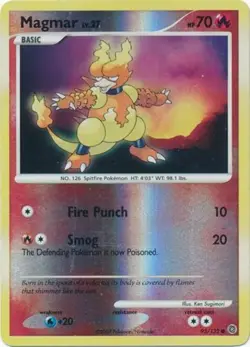 1x Magmar - 93/132 - Common - Reverse Holo Damaged Pokemon Diamond & Pearl Secre - Image 1