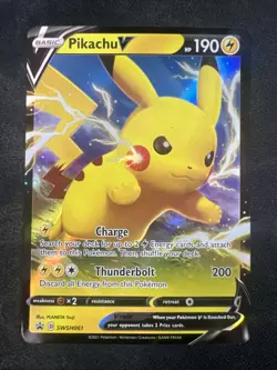 Pikachu V - SWSH061 - Pokemon Sword & Shield Promo Ultra Rare Card NM - Image 1