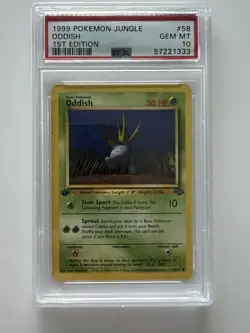 1999 Pokemon Jungle Oddish 1st Edition #58 PSA 10 GEM MINT - Image 1