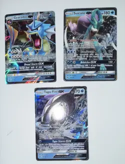 Pokemon TCG Hidden Fates GX Holo Gyarados Suicune Tapu Fini Lot 3 Cards English - Image 1