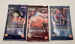 One Piece Card Game 5x Booster Packs Bundle OP-01 OP-02 OP-03 + Box Promo Pack - Image 2