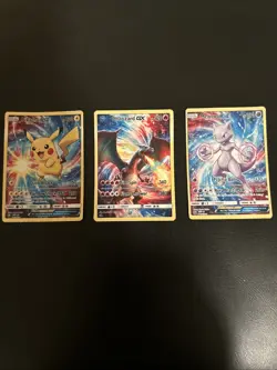 Costom Home Made Pokemon Cards Mewtwo Gx Charizard Gx And Pikachu Gx - Image 1