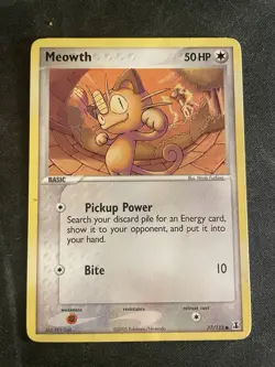 Meowth 77/113 EX Delta Species Common Pokemon TCG Card English LP - Image 1