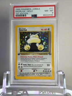 1999 1st Edition SNORLAX HOLO #11 | PSA 8 | JUNGLE GRADED POKEMON Near Mint - Image 1
