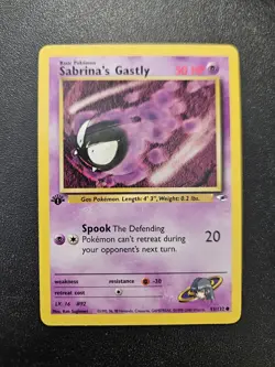 Pokemon 1st Edition Gym Heroes Sabrina's Gastly 93/132 NEAR MINT - Image 1