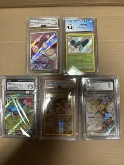 Lot of 5 pokemon slabs cgc psa and ags japanese & english 7, 9, 9.5, 10 NM - Image 1
