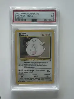 2000 Pokemon Base Set II Chansey Holo #3 PSA 5 EX - Image 1