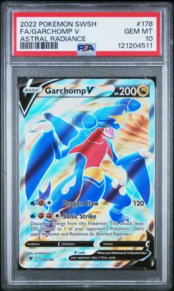 2022 POKEMON SWORD & SHIELD ASTRAL RADIANCE #178 FULL ART/GARCHOMP V PSA 10 - Image 1