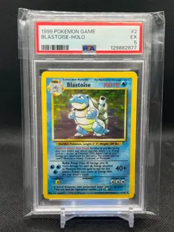BLASTOISE 2/102 Base Set Unlimited Holo Pokemon PSA 5 EX - Image 1