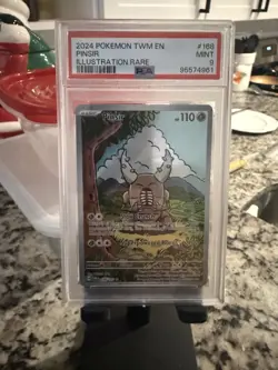 Pokemon TCG Pinsir Twilight Masquerade Holo Card Illustration Rare PSA 9 - Image 1