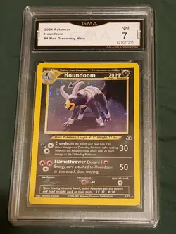 Pokemon Card Houndoom Neo Discovery Holo GMA Graded NM 7 - Image 1