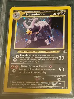 Pokemon Card Houndoom Neo Discovery Holo GMA Graded NM 7 - Image 2
