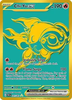 Chi-Yu ex - Paldean Fates PAF 241/091 Hyper Rare Gold Pokemon TCG Card NM - Image 1