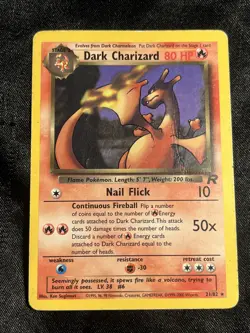Dark Charizard 21/82 Team Rocket Set Rare Non-Holo Pokemon Card WOTC HP/DMG - Image 1