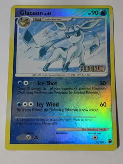 Glaceon 20/100 Majestic Dawn Platinum Stamped Reverse Holo 2008 Pokemon Card LP - Image 1
