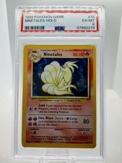 1999 Pokemon Game Card Ninetales #12 Holo Psa 6 Ex Unlimited Wotc Nintendo - Image 1
