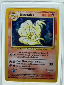 1999 Pokemon Game Card Ninetales #12 Holo Psa 6 Ex Unlimited Wotc Nintendo - Image 2