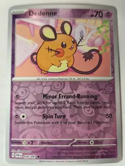 Dedenne - 036/091 Paldean Fates Pokemon Reverse Holo Foil Rare Nice! - Image 1