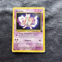1999 Pokemon MEWTWO Psyburn WB Gold Stamp Movie Foil with Black Star Promo #150 - Image 1