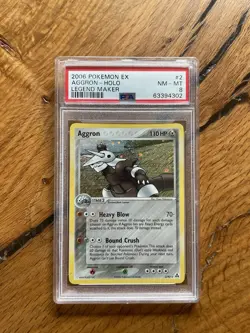 Pokemon Aggron Holo Ex Legend Maker 2/92 PSA 8 NM-MT - Image 1