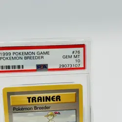 Pokemon Breeder Trainer 1999 Pokemon Base Set #76 PSA 10 TCG Gem Mint Card - Image 3